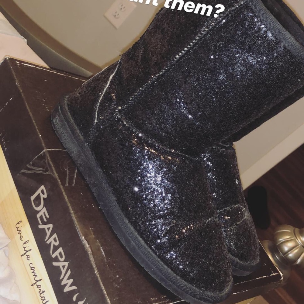 Bear paw glitter boots